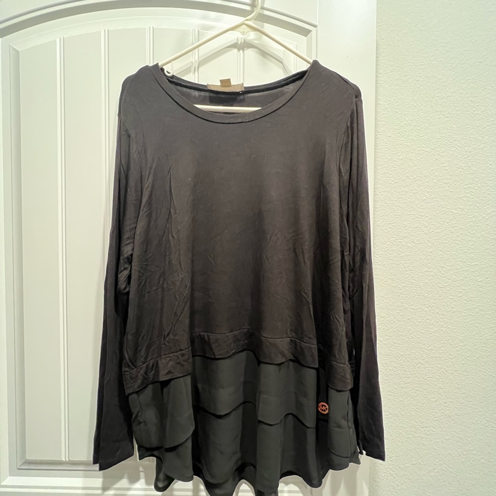 NEVER WORN!  Michael Kors Black Long Sleeve Top, Size 1x